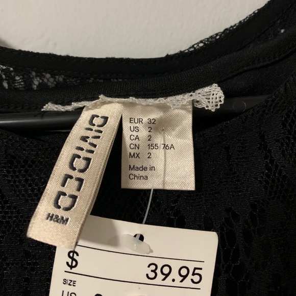 NWT H&M Lace Chiffon Maxi Dress - Picture 8 of 9